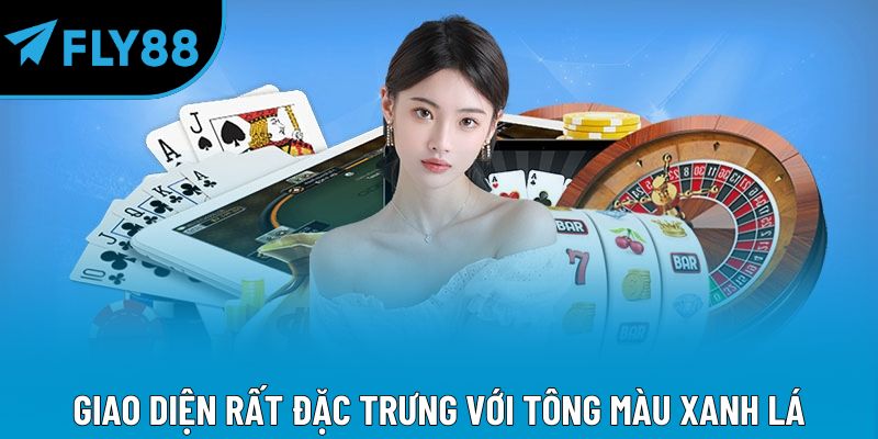 Giao diện rất đặc trưng với tông màu xanh lá
